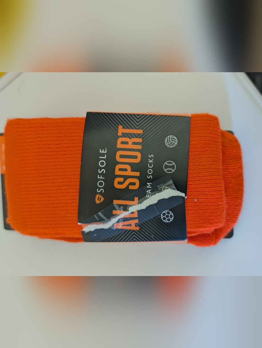 Men's Orange Sport Crew Socks -AA